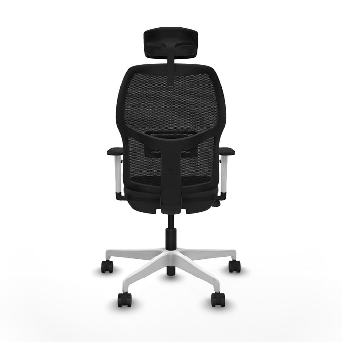 Asiento Silla Escritorio Alfera La Mejor opción con Brazos Blancos, Mecanismo Sincro/Traslack, Cabecero regulable y Apoyo Lumbar regulable para un Uso Óptimo hasta 120 Kg