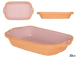 La Dehesa Cazuela Barro Rectangular con Asas 23 cm Rosa (Set de 8)