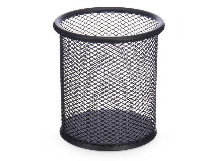 Pincello Lapicero Rejilla Redondo Negro 9x9x9.5 cm (Set de 24)