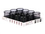 Pincello Lapicero Rejilla Redondo Negro 9x9x9.5 cm (Set de 24)