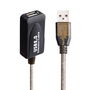 Ewent EW1024 Cable USB 2.0 a USB A Macho/Hembra, 25 Metros, Negro