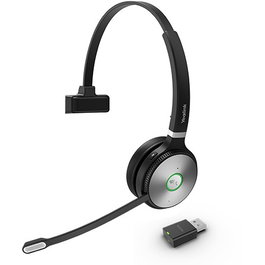 Yealink WH62 Mono Auriculares Inalámbricos DECT para Llamadas/Música, Negro Gris, 80g
