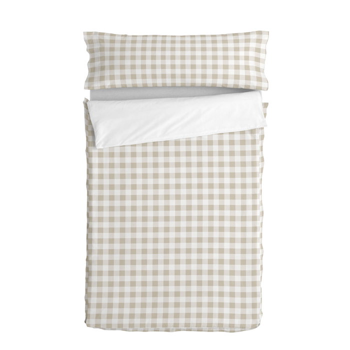 Saco Nórdico sin Relleno HappyFriday Basic Kids Vichy Beige 90 x 200 cm Saco Nórdico sin Relleno HappyFriday Basic Kids Vichy Beige 90 x 200 cm