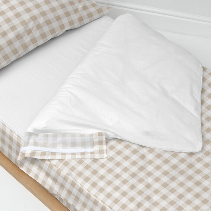 Saco Nórdico sin Relleno HappyFriday Basic Kids Vichy Beige 90 x 200 cm Saco Nórdico sin Relleno HappyFriday Basic Kids Vichy Beige 90 x 200 cm