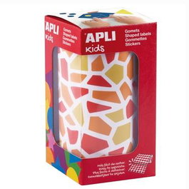 Apli Gomets Mosaicos Removibles 2460 uds. 30 Hojas Tonos Rojos Surtidos
