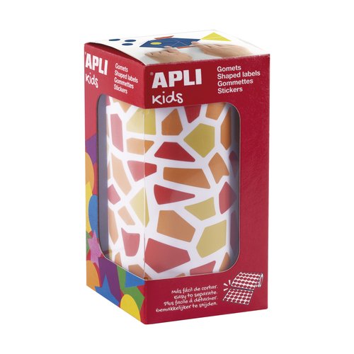 Apli Gomets Mosaicos Removibles 2460 uds. 30 Hojas Tonos Rojos Surtidos