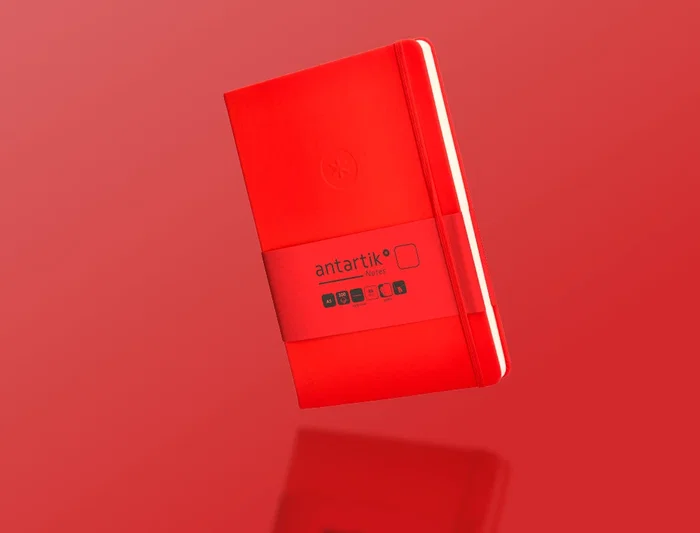 Antartik Cuaderno A5 Tapa Dura Rojo Hojas Lisas 100 Hojas 80gr FSC