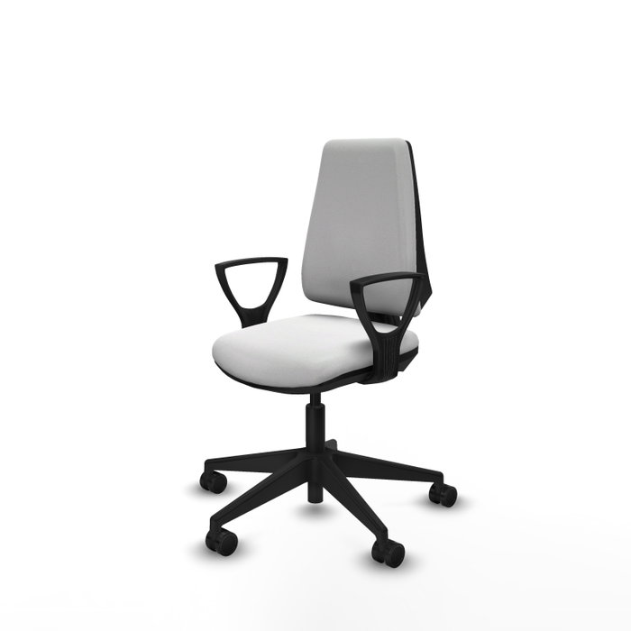 PIQUERAS Y CRESPO Silla de oficina Elche en color Blanco con Brazos Fijos