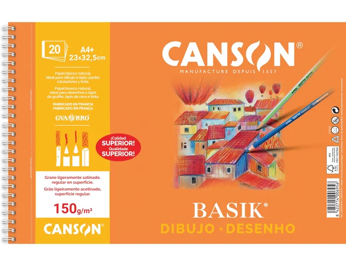 Canson Bloc Dibujo Basik DIN A4 23x32.5 cm 20 Hojas 150 gr/m2