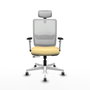 PIQUERAS Y CRESPO Silla de oficina Haches con mecanismo Sincro/Traslack, Crema y Blanco