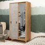 Hanah Home Rana Armario de Roble 100x190x60 cm con Espejo