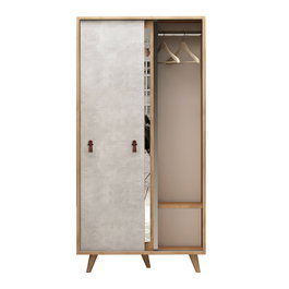 Hanah Home Rana Armario de Roble 100x190x60 cm con Espejo