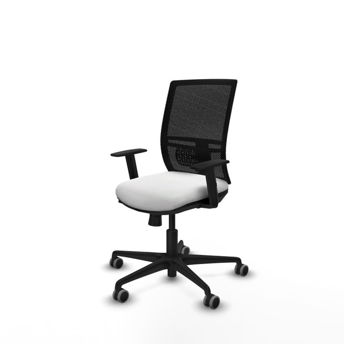 PIQUERAS Y CRESPO Silla de oficina Yunquera con mecanismo Sincro/Traslack Blanco y Negro
