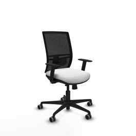 PIQUERAS Y CRESPO Silla de oficina Yunquera con mecanismo Sincro/Traslack Blanco y Negro