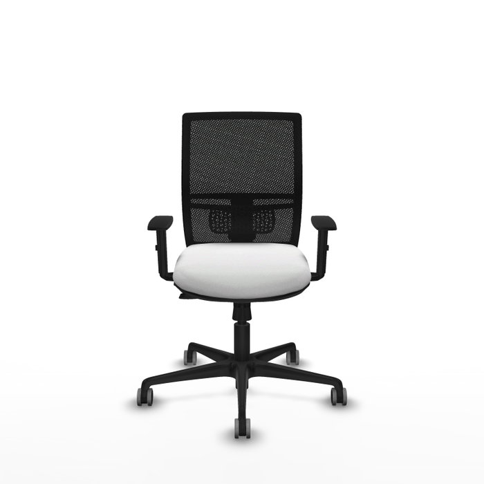 PIQUERAS Y CRESPO Silla de oficina Yunquera con mecanismo Sincro/Traslack Blanco y Negro