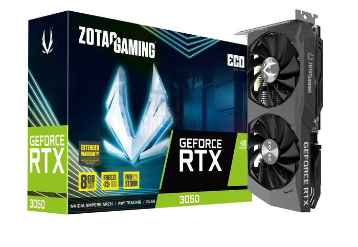 Zotac GAMING GeForce RTX 3050 Eco 8 GB GDDR6 Zotac GAMING GeForce RTX 3050 Eco 8 GB GDDR6
