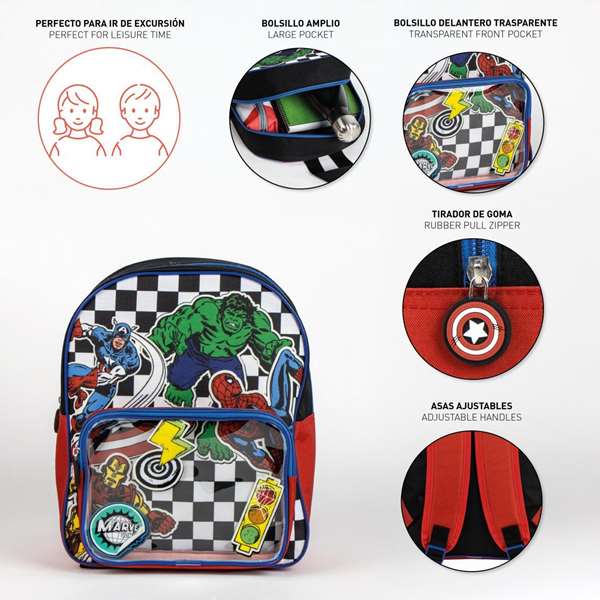 Cerdá Mochila Infantil Avengers Edad Mínima Recomendada 3 Años Black