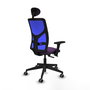 PIQUERAS Y CRESPO Silla de oficina Motilla con mecanismo Sincro/Traslack Morado y Azul
