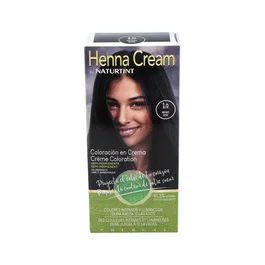 NATURTINT Coloración Semi-permanente Henna Cream 1.0 Negro sin amoniaco, Colores intensos y luminosos que duran hasta 12 lavados