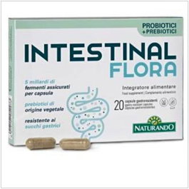 NATURANDO Intestinal Flora 20 Comp. Probióticos y Prebióticos, Inulina y Arabinogalactanos de Alerce, Nutrición Diaria, Apto Niños +3 Años, 5 Billones UFC