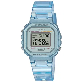 Casio CAS4549526345487 Reloj Vintage Digital Cuarzo para Mujer, Azul y Transparente, Estilo Tendencia Fitness