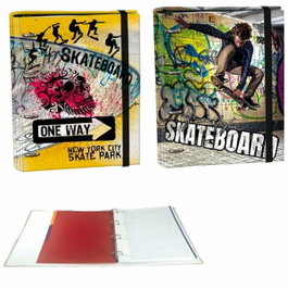 Senfort Carpeta de Anillas Ringbook A4 Skateboard Surtido con Recambio y Separadores