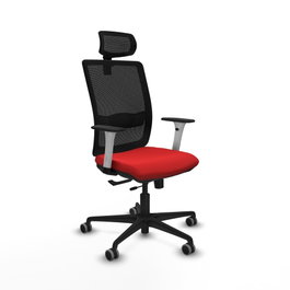 PIQUERAS Y CRESPO Silla de oficina Haches con mecanismo Sincro/Traslack, Rojo y Negro