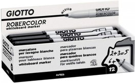 GIOTTO Robercolor Rotulador para Pizarra Blanca Negro, Pack de 12 unidades