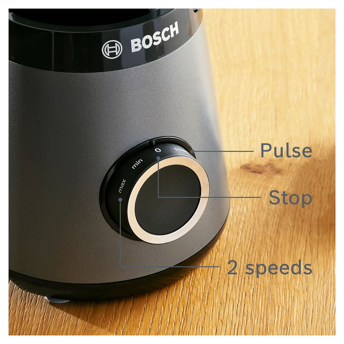 Bosch MMB6177S Batidora de Vaso Serie 4 VitaPower 1200 W Negro y Plata