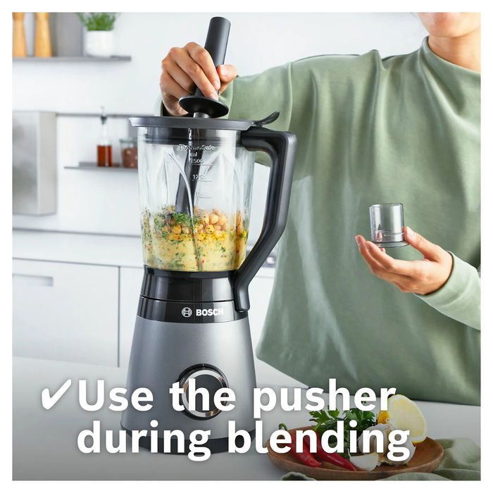 Bosch MMB6177S Batidora de Vaso Serie 4 VitaPower 1200 W Negro y Plata