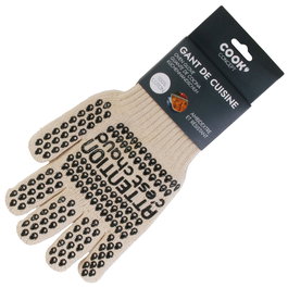 Cook Concept Guante Resistente Al Calor con Silicona Antideslizante, hasta 250 grados, Talla Única, se adapta a ambas manos, 17x1,7 cm; h.27cm