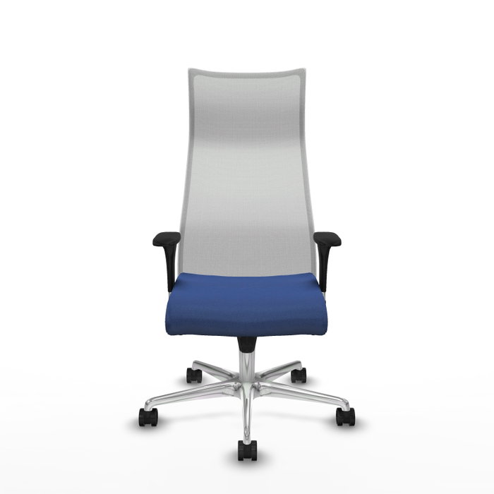 PIQUERAS Y CRESPO Sillón Albacete con Mecanismo Sincro, Azul Marino y Blanco