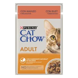 Purina Cat Chow Feline Adulto Ternera y Berenjena Pack 26 sobres x 85 gr
