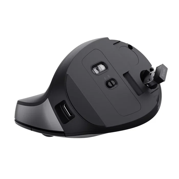 Trust Yuno Ratón Vertical Ergonómico Inalámbrico Negro