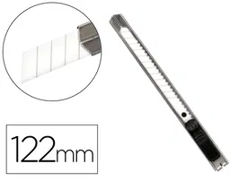 Q-connect Cuter Metálico Estrecho Cuchilla Cerámica 9 mm XD-C18 con Clip Blister 1 Unidad