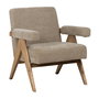 Sillón Beige Tejido-Madera Salón 74 X 76 X 85 cm