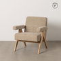 Sillón Beige Tejido-Madera Salón 74 X 76 X 85 cm