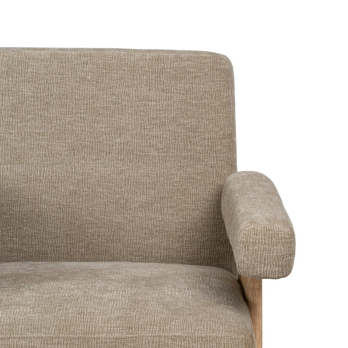 Sillón Beige Tejido-Madera Salón 74 X 76 X 85 cm