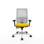 PIQUERAS Y CRESPO Silla de oficina Horna con mecanismo Sincro/Traslack, Amarillo y Blanco