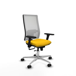 PIQUERAS Y CRESPO Silla de oficina Horna con mecanismo Sincro/Traslack, Amarillo y Blanco