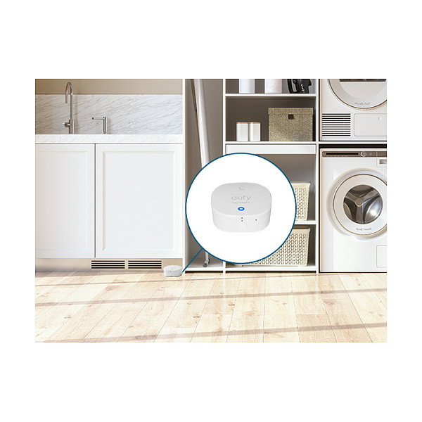 Eufy T89203D1 Sensor de Alarma Inundación y Heladas, Inalámbrico Wi-Fi, Blanco