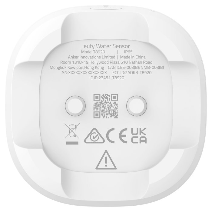 Eufy T89203D1 Sensor de Alarma Inundación y Heladas, Inalámbrico Wi-Fi, Blanco
