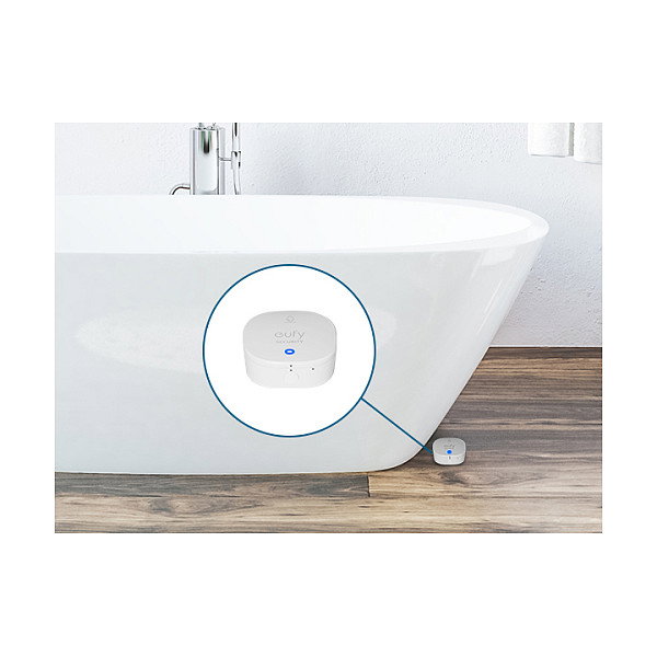 Eufy T89203D1 Sensor de Alarma Inundación y Heladas, Inalámbrico Wi-Fi, Blanco