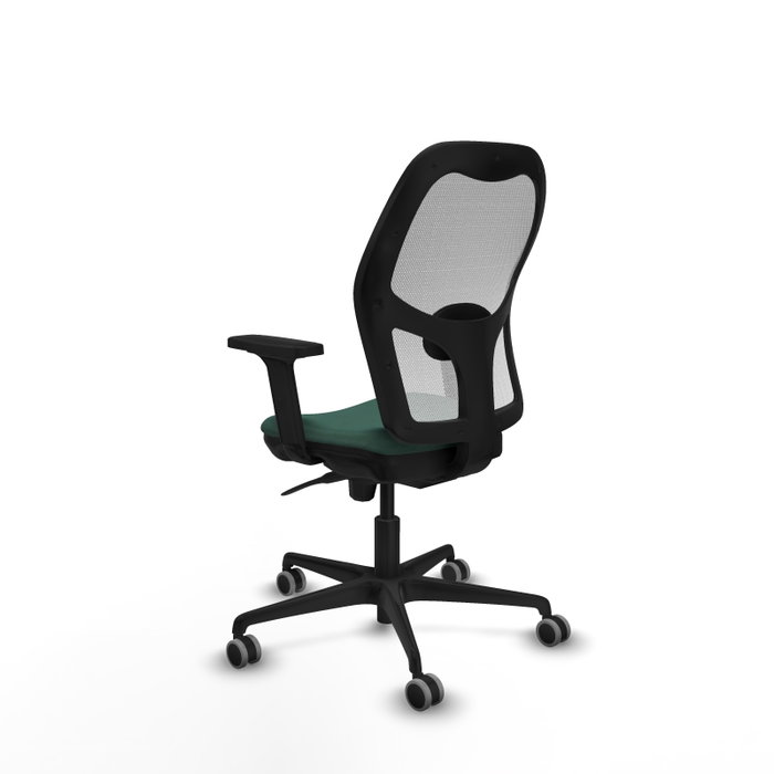 PIQUERAS Y CRESPO Silla de oficina Jorquera con mecanismo sincro, tela verde botella y malla blanca PIQUERAS Y CRESPO Silla de oficina Jorquera con mecanismo sincro, tela verde botella y malla blanca