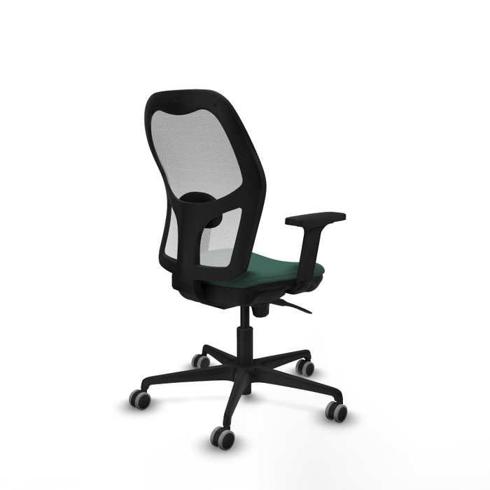 PIQUERAS Y CRESPO Silla de oficina Jorquera con mecanismo sincro, tela verde botella y malla blanca PIQUERAS Y CRESPO Silla de oficina Jorquera con mecanismo sincro, tela verde botella y malla blanca