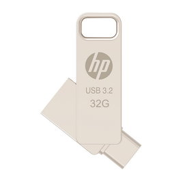 HP USB Flash Drive x206C 32 GB USB 3.2 Gen 1 Swivel Metal Plata Velocidad 120 MB/s con Conector USB-A y USB-C (HPFD206C-A-32)