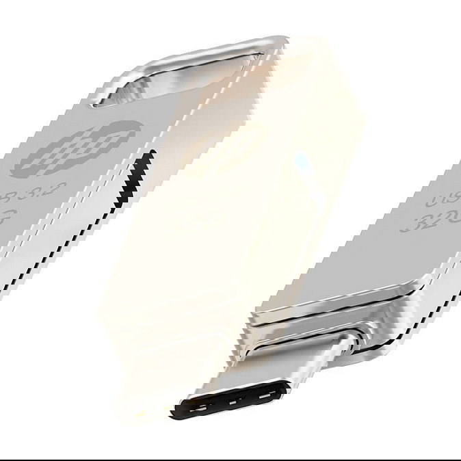 HP USB Flash Drive x206C 32 GB USB 3.2 Gen 1 Swivel Metal Plata Velocidad 120 MB/s con Conector USB-A y USB-C (HPFD206C-A-32)