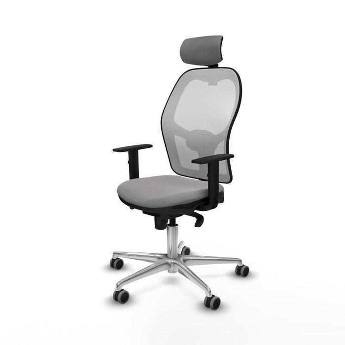 PIQUERAS Y CRESPO Silla de oficina Jorquera con mecanismo Sincro, Gris y Blanco