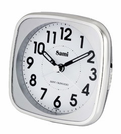 SAMI Despertador Analógico Silencioso con Pantalla LED Grande Verde y Plata - DESPERTADOR SAMI ANALOG SILEN.GDE.LED VERDE,PLATA