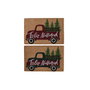 DKD Home Decor Felpudo Fibra Coco PVC Camioneta, Pack de 2 unidades surtidas